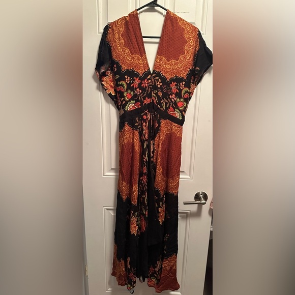 Anthropologie Farm Rio Marlow Floral Scroll Tropical Maxi Flowy Dress XS NWT - Picture 5 of 7
